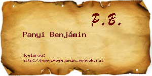 Panyi Benjámin névjegykártya